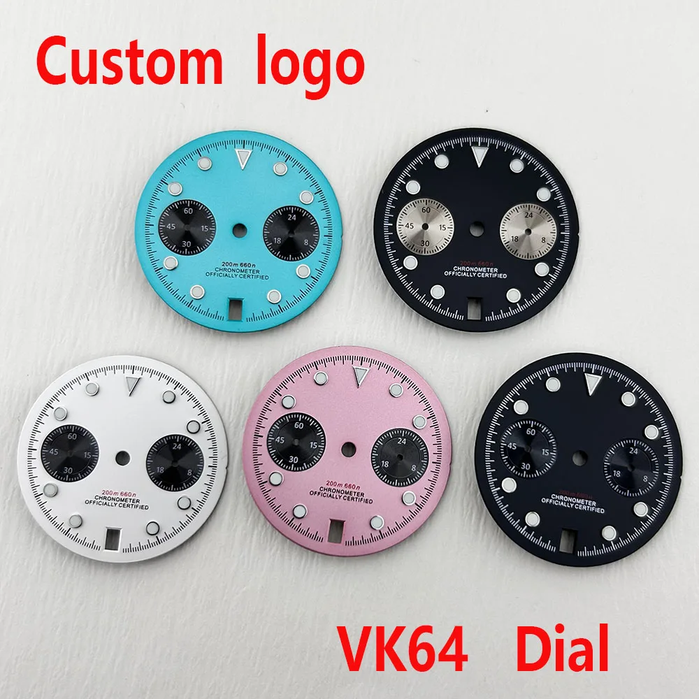 VK64 dial quartz watch dial green night light 30mm dial suitable for VK64 movement watch accessories