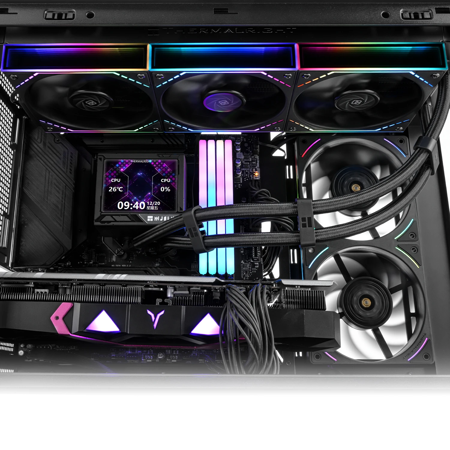 써멀라이트 몰니르 비전 360 ARGB 블랙 V2 4핀 PWM 올인원 수냉 라디에이터