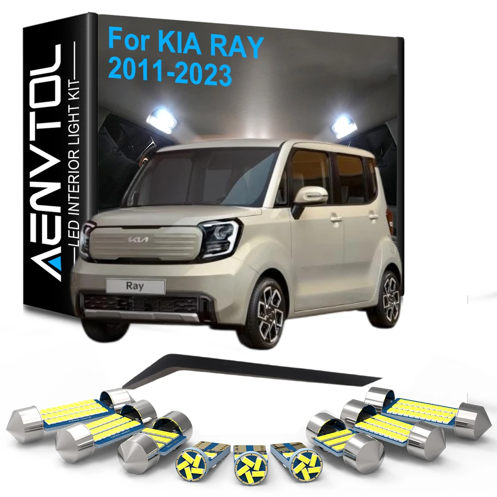 

10Pcs Car Interior LED Lights Canbus for Kia Ray 2011-2023，Dome Map Reading Ceiling Roof Light Bulb, Auto Vehicle Interior Lamp