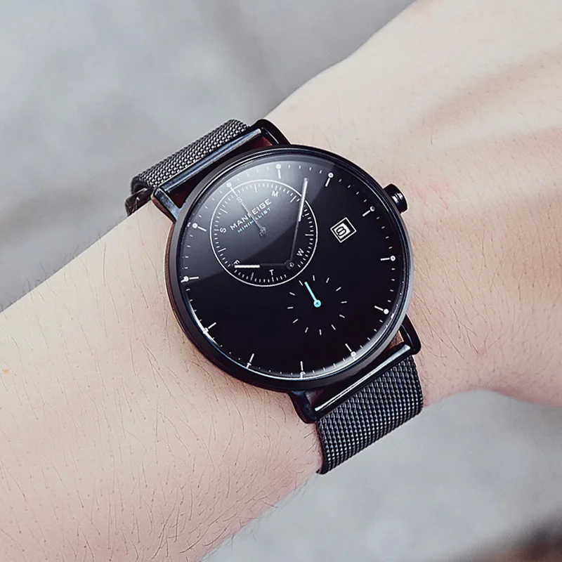 العلامة التجارية الفاخرة بسيطة موضة ساعة رياضية الصلب رجل ساعة كرونوغراف ساعات كوارتز للرجال ساعة اليد ساعة Relogi Masculino