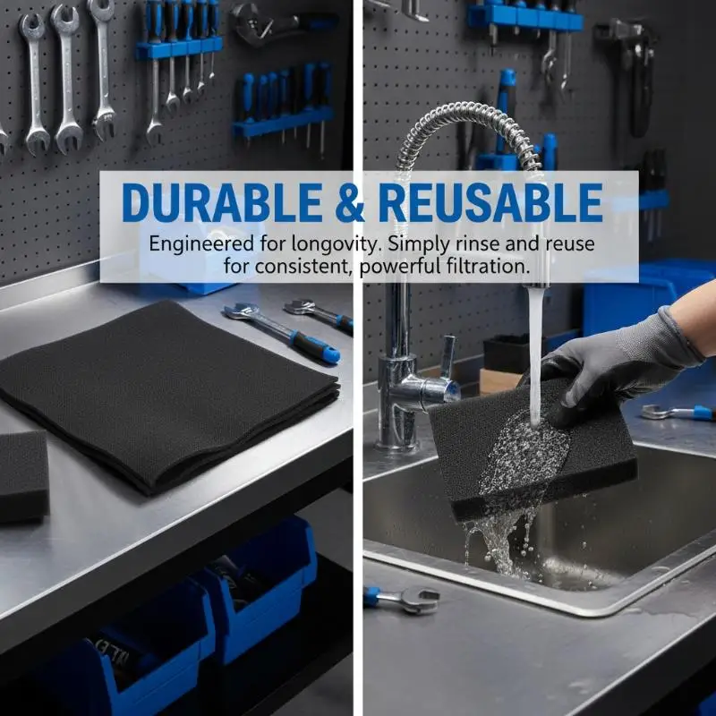 High Density Activated Carbon Foam 60*50*0.3cm Universal Cooker Hood Extractor Carbon Filter Charcoal Kitchen Range Hood Parts view 3