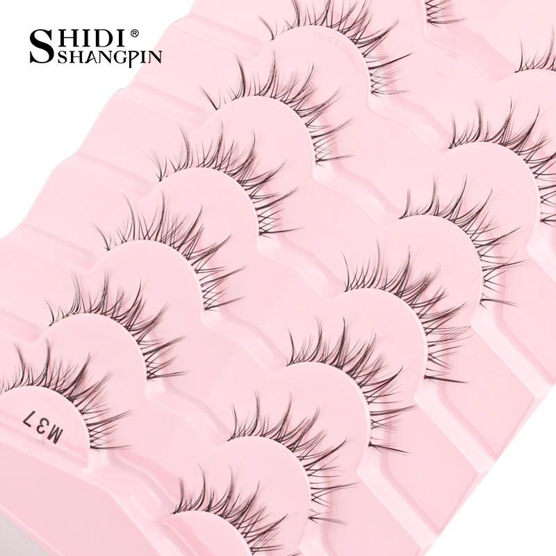 Manga Lashes 3/5/10 Pairs Eyelashes 3D Mink Lashes Korean Natural Cils Strip Lashes Band Soft Cosplay False Eyelashes Makeup