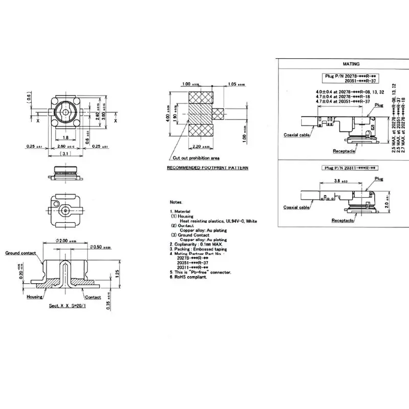 Dropship U.FL-R-SMT RF 동축 커넥터 안테나 동축 커넥터 SMT 솔더 PCB 마운트 소켓 잭 암 PCB에 적합