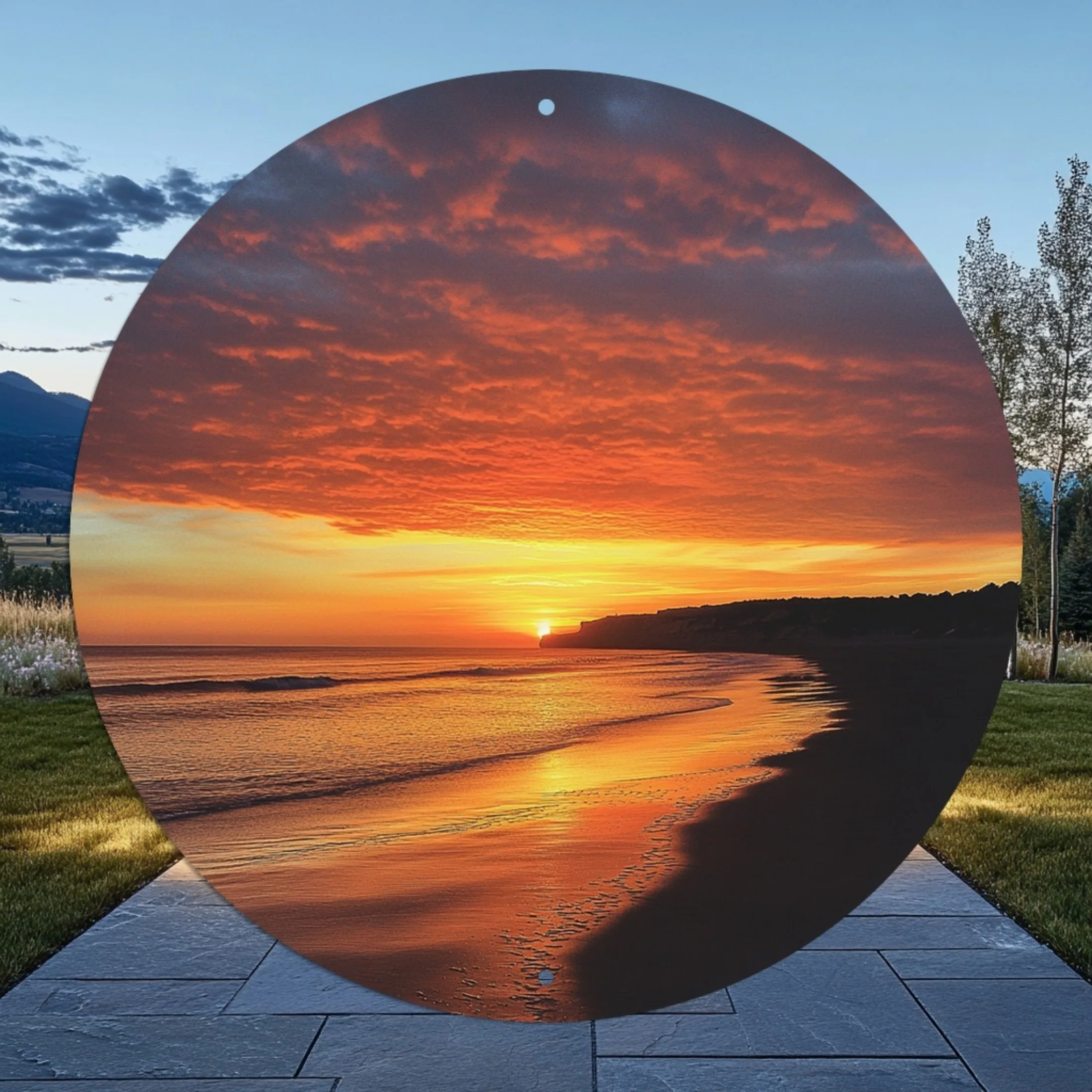 Custom 2D Flat Round Metal Wal - đánh giá và giá Home Decor Orange