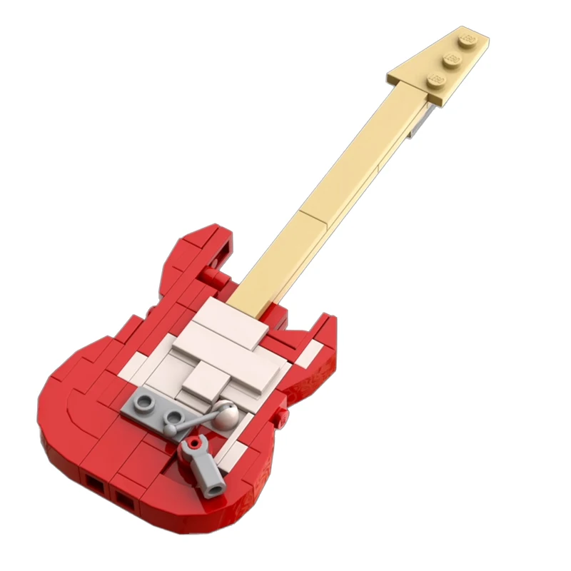 

Строительные блоки для гитары, модель MOC, головоломка, сборка, кирпичи, украшения, детское творчество, сделай сам, развивающая игрушка, праздничные подарки