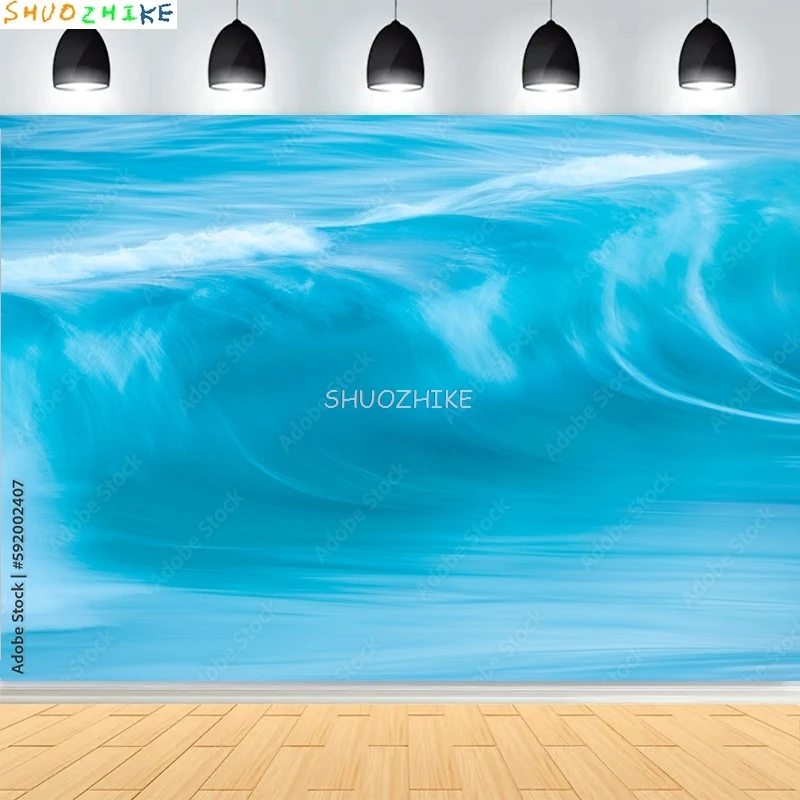 Light Reflections Underwater Scene Photography Backdrops Sunlight Shining Ocean Blue Wave Sea Surfaces Photo Background HI-03
