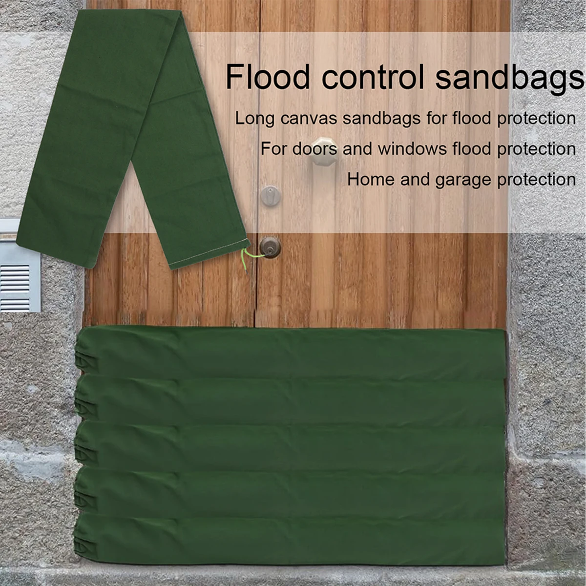 Long-Lasting Flood Prevention Sandbags - Organic Silicon Material for Property, Community, Garage & Staircase