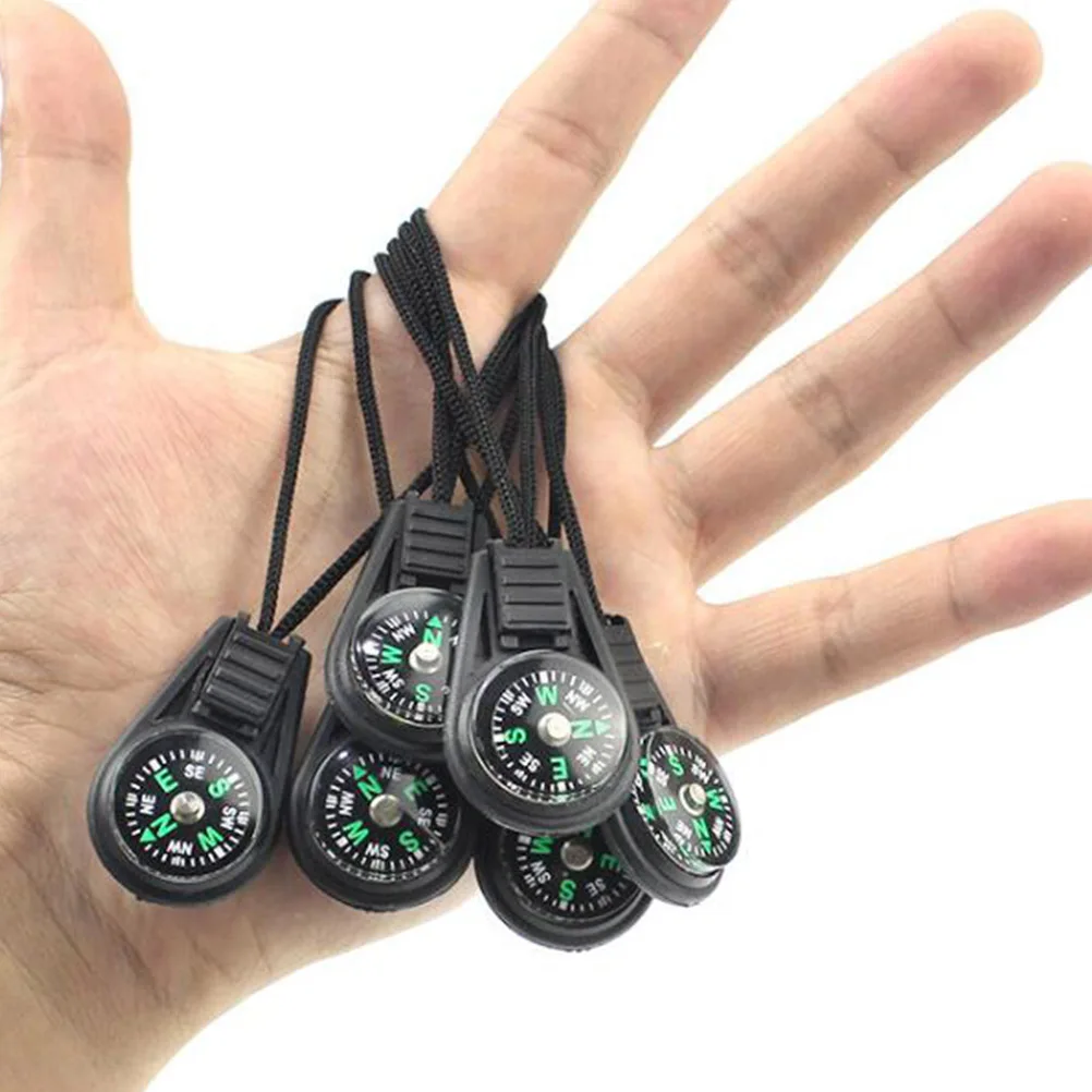 

8pcs Mini Compass Keychain Keyring Hanging Lanyard Portable Outdoor Gift Plastic Durability Direction