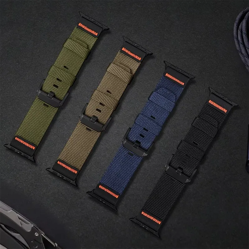 Sport Nylon Strap Band for Apple Watch Series 11/10 46mm 42mm Ultra 3/2/1 49mm 45mm 44mm 40mm 41mm 38mm For iWatch Series 9 8 7