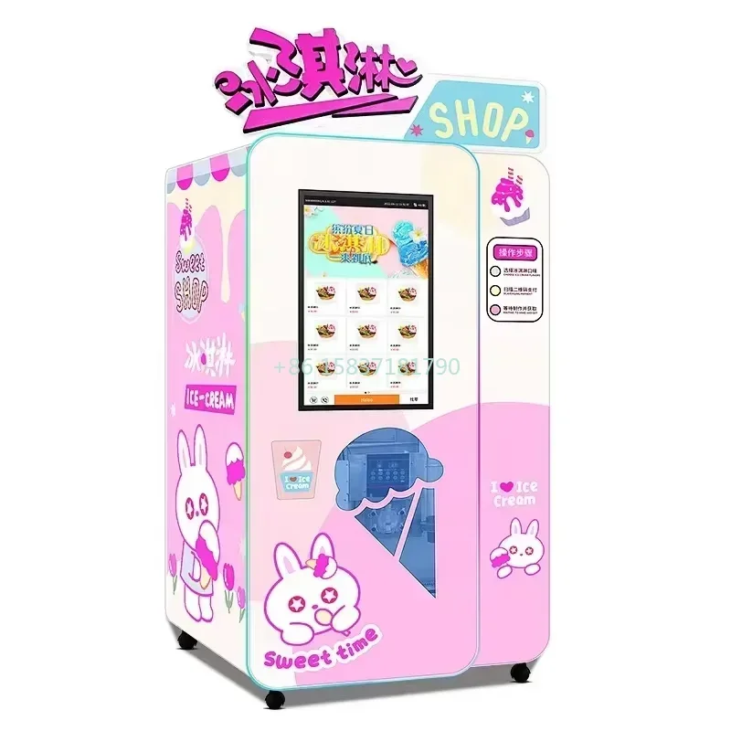 Imported Compress Frozen Ice Cream Making Machine Widely Using Ice Cream Vending Machine With 21.5 Inches Touch Screen Price