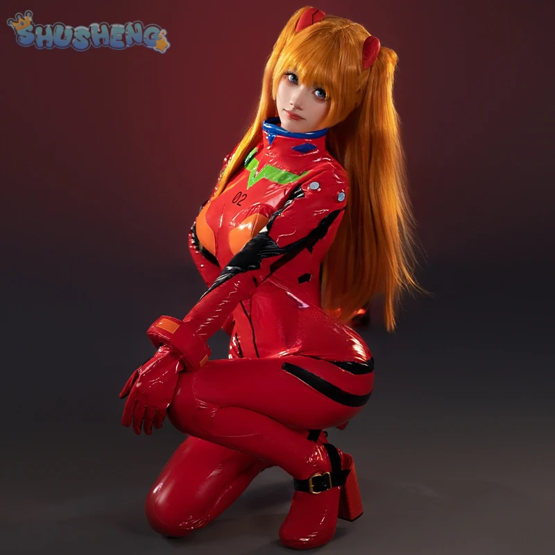 EVA Asuka Langley Soryu Cosplay Costume EVANGELION-02 Fighting Jumpsuit Halloween Outfit Women Party