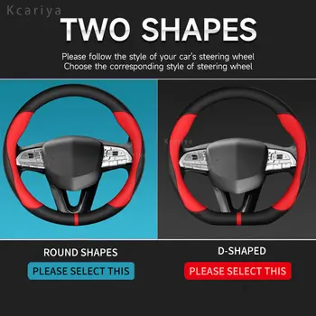 汽車真皮方向盤套,防滑,真皮,適用於菲亞特 500、Panda、Palio、Tipo、Punto、Uno、Stilo、Pondo、FR、Abarth 10 最佳銷售 菲亞特500真皮方向盤套 - №10