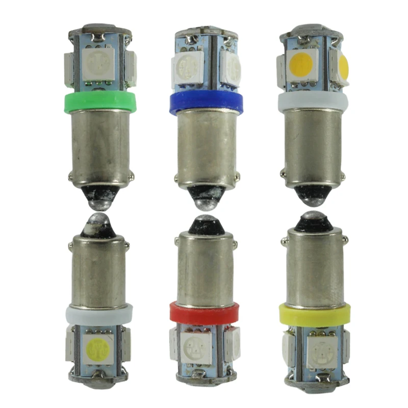 10X Bombilla T4W BA9S Led Interior Bulb Car License Plate Light RGB 6V 12V 24v Truck Vehicle Auto Instrument License Plate Lamp