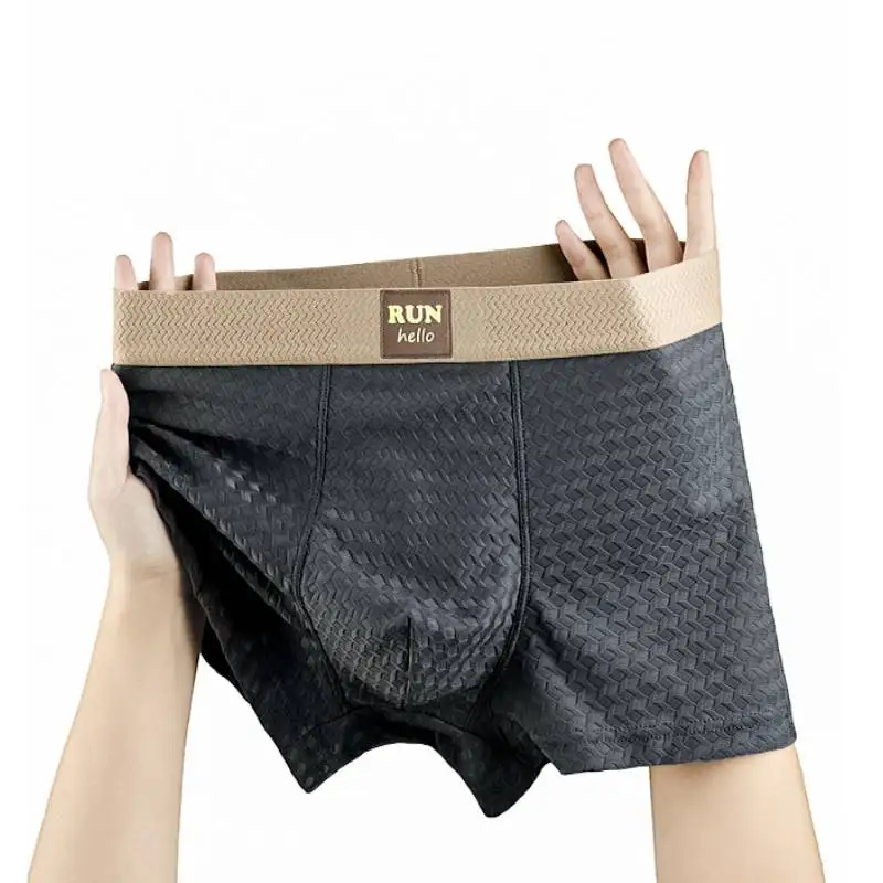 

3 pcs Ice Silk Men's Underwear Boxer Shorts Breathable Men Panties Male Underpants U Convex Lingerie Wholesale