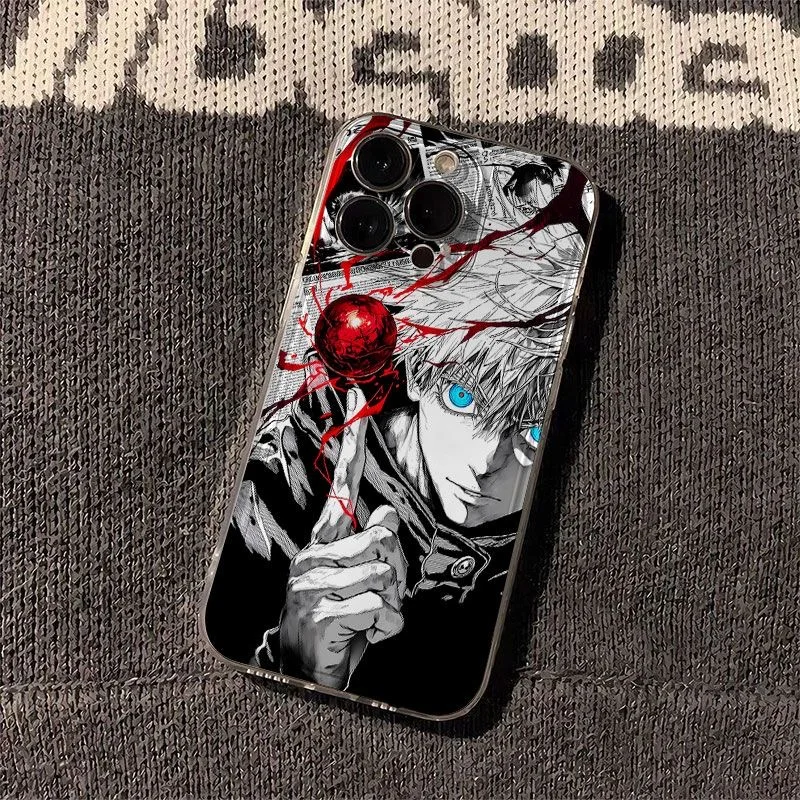 

Gojo Satoru Clear Phone Case for iPhone 17 Pro Max 16 15 14 13 12 11 XS XR 7 8 plus SE X Manga Style Shockproof Slim TPU Cover