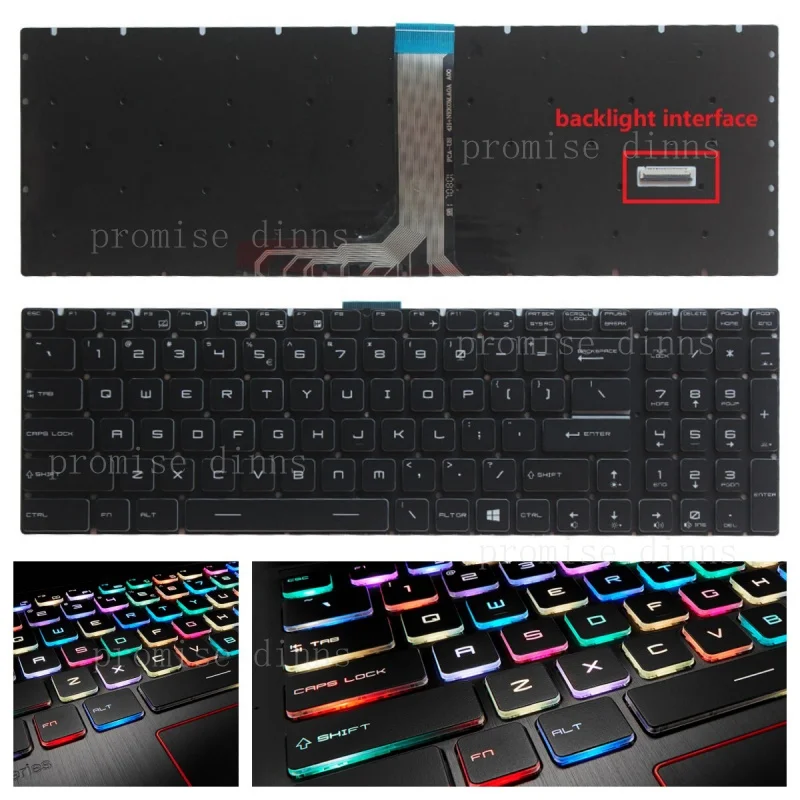 M   for MSI GS75 Stealth 10SE 10SF 8SE 8SG 9SD 9SF US Keyboard Per-Key RGB Backlight