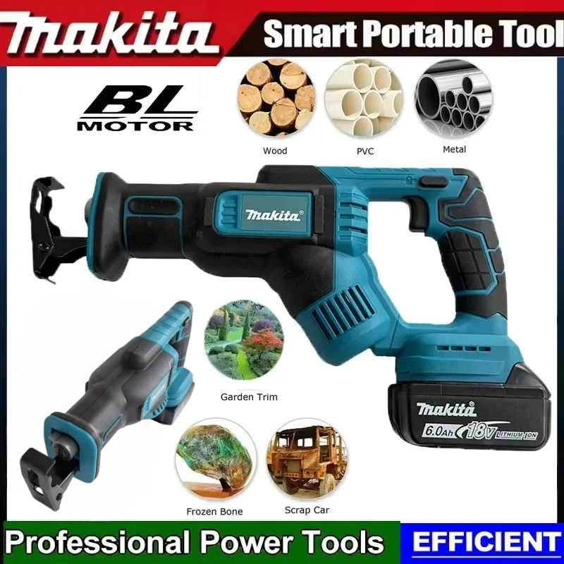 

Аккумуляторная сабельная пила Makita для резки дерева/металла с 4 лезвиями (без аккумулятора)