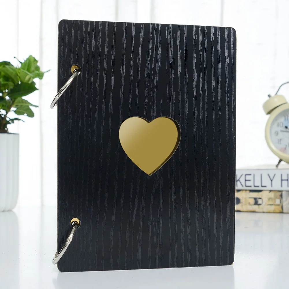 6 Inch DIY Travel Wooden Cover Decor Photo AlbumAnniversary Gifts Scrapbook Baby Growth Love Heart Craft Commemorative