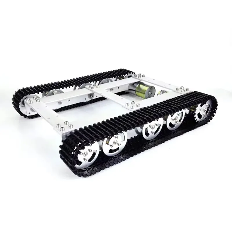 BoMasTracked Tank Vehicle, Aluminum Alloy DIY Robot Model, Supports Four-Wheel-Drive Tracked Vehicle Development