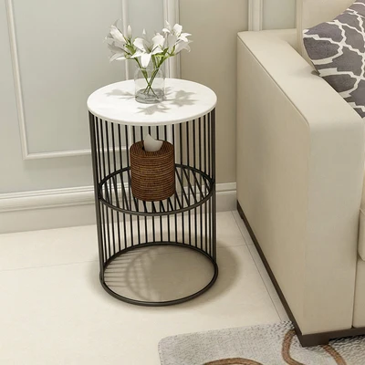 High Quality Nordic Small Marble Coffee Table Side Table Corner Living Room Round Tea Table Simple Modern Bedside Table