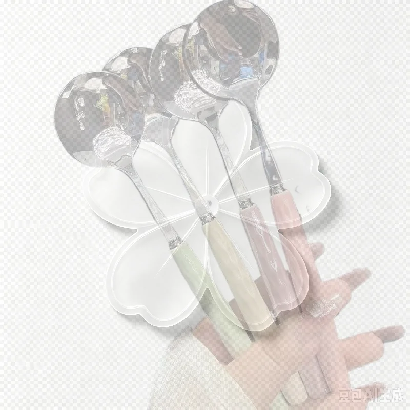 Stainless Steel Round Soup Spoons Non-slip Textured Handle Heavy Duty for Eating Porridge Broth Home Kitchen Use