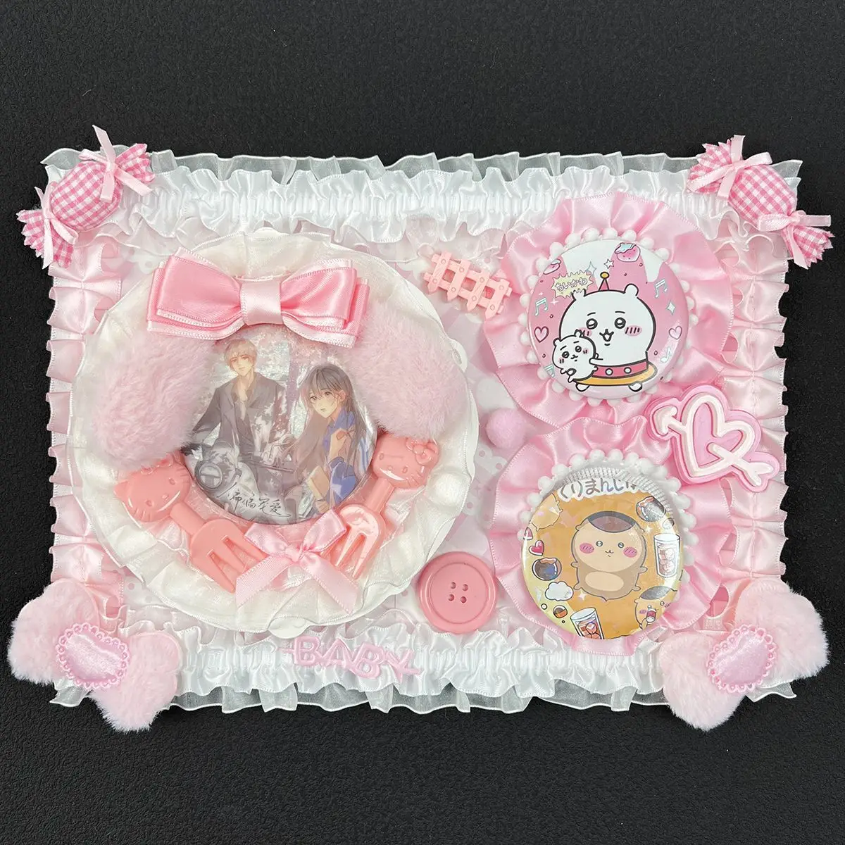 Pain board pink cute core badge holder idol photo holder card protect DIY accessories Badge Display Board For Ita Bag