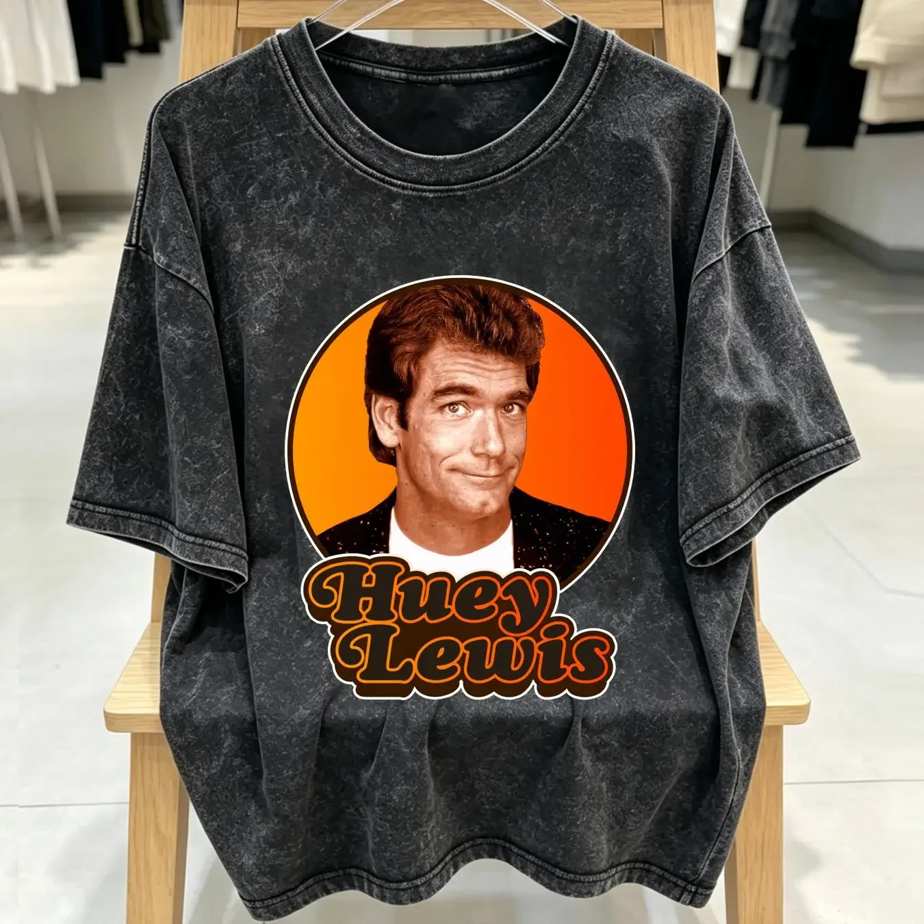 washed T Shirt Huey Lewis And The News Tribute Black All Size S to 234XL AG646 long sleeves vintage Washed Unisex Breathable