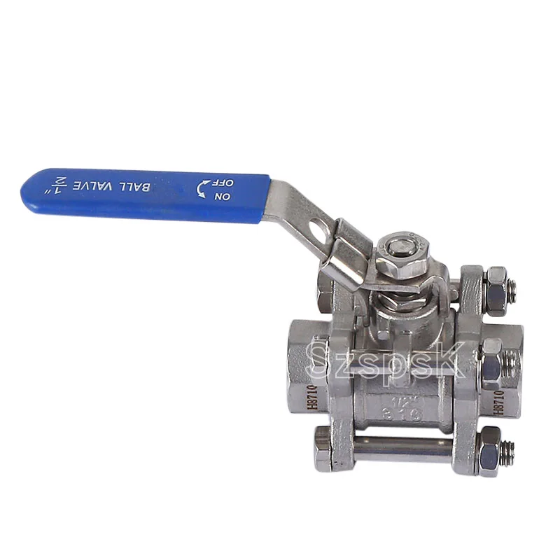 Q11F Stainless Steel 201/304 Three-piece 3PC Female Threaded Ball Valve Butt Welded Full Bore Ball Valve with Keyhole