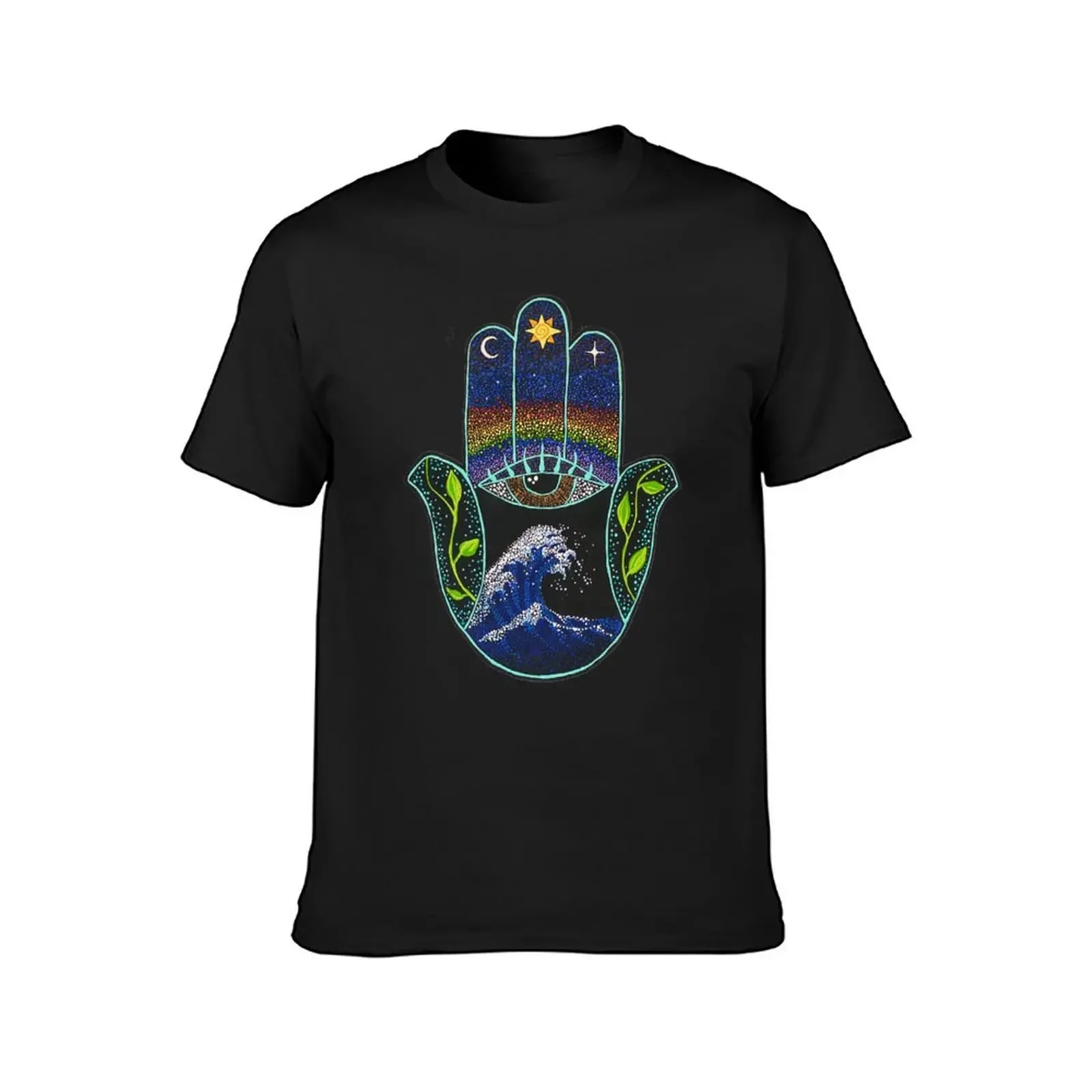 Hamsa Great Wave T-Shirt quick-drying custom shirt blanks shirts men