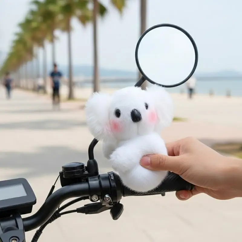 

11cm Cute Koala Plush Doll Ornament For Motorcycle Scooter Bike Rearview Mirror Handlebar Decoration Accessories Lovely Gifts