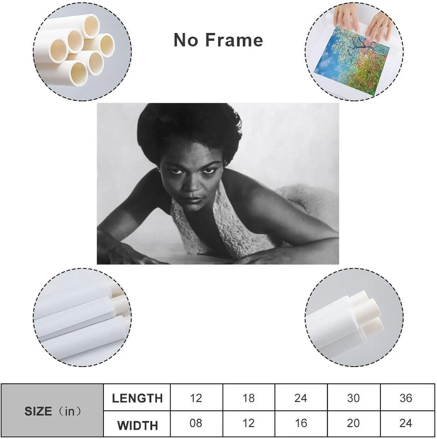 ملصق مطبوع عتيق باللونين الأبيض والأسود من Eartha Kitt (22) ملصق فني جداري من القماش لتزيين غرفة النوم والمنزل الحديث Pr