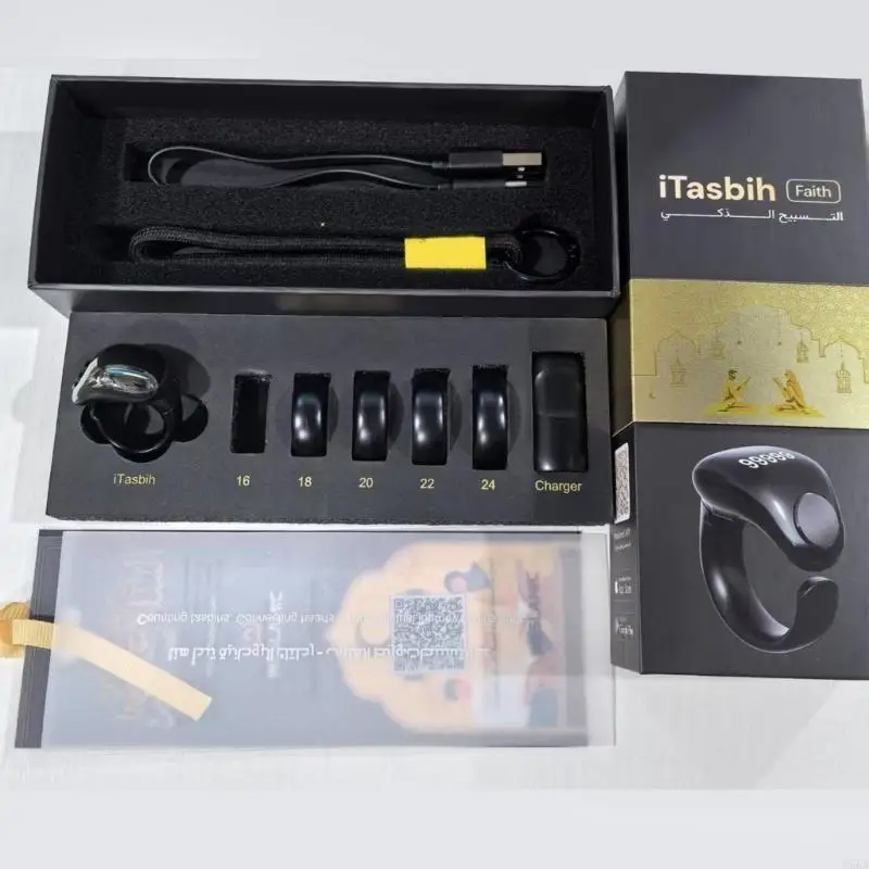 Счетчики T5EA Tasbih с большим дисплеем водонепроницаемой дизайн магнитной зарядной док -станции