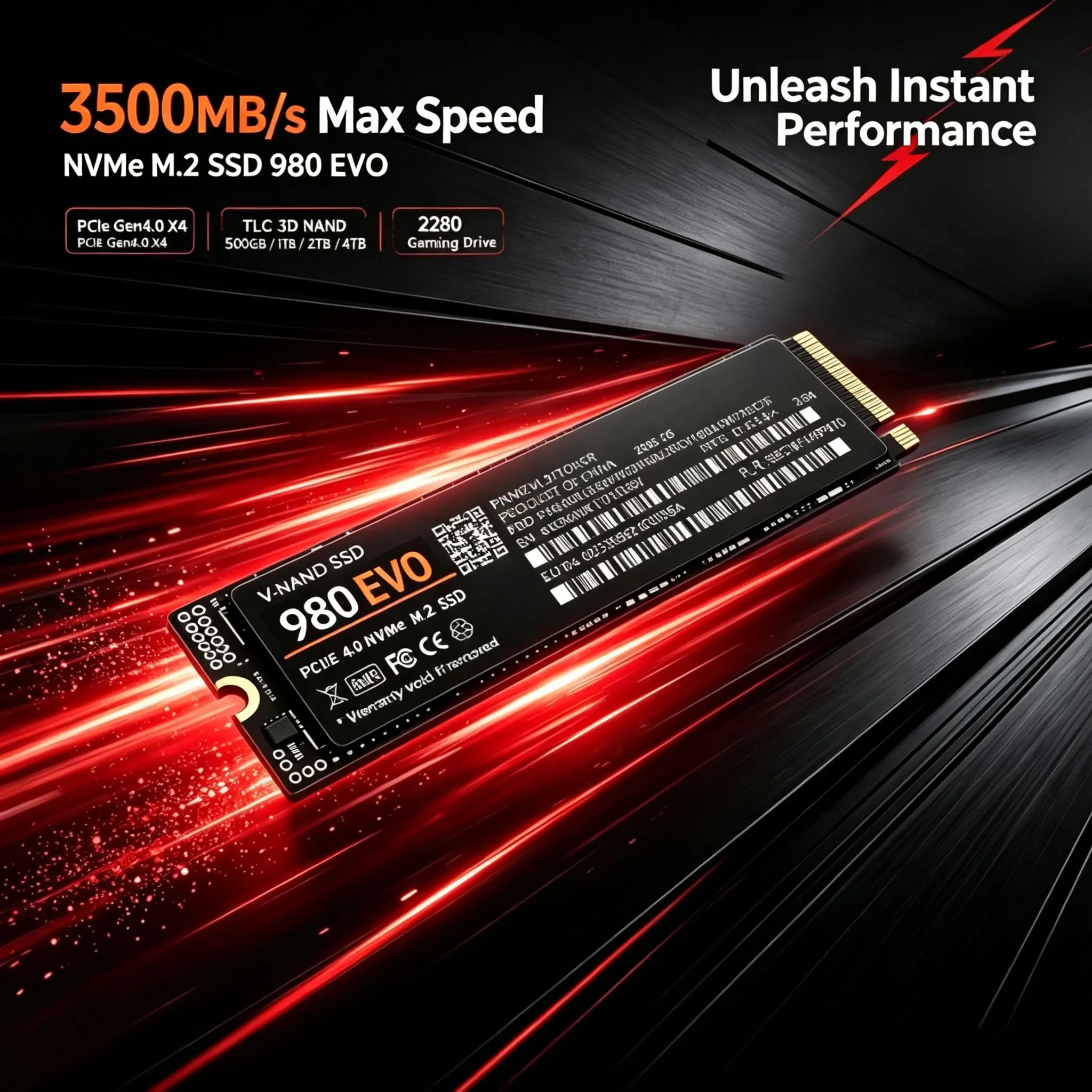 Internal M.2 2280 NVMe SSD 980 EVO PCIe4.0 X4 3500MB/s TLC 3D NAND 500‑4TB Solid State Storage for PS5 Gaming PC Desktop Laptop