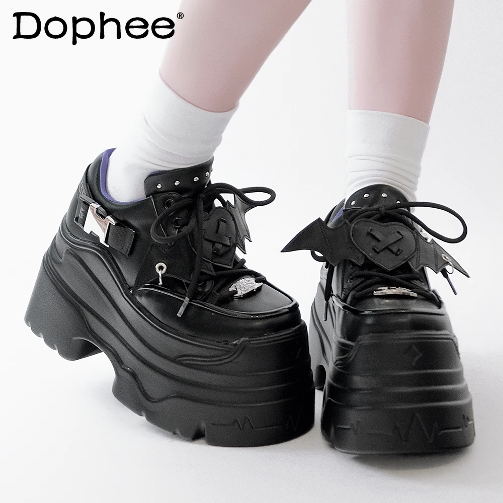 

Оригинальные туфли на платформе Subculture Mine, осенне-зимние новые черные туфли на высоком каблуке в стиле Лолиты для девочек, милые крутые туфли в стиле панк