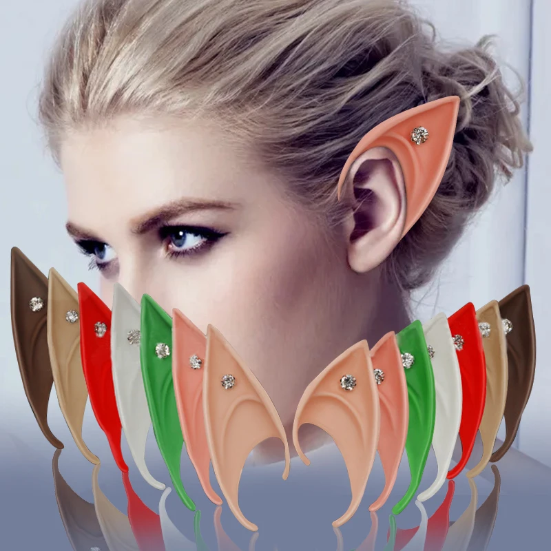 Mysterious Elf Ears Rhinestone Decoration Angel Fairies Cosplay Party Costume Accessories DIY Soft And Harmless Adult Kids Toys