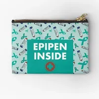 Epipen Inside Medical Bag Teal Ribbon  Zipper Pouches Women Socks Men Bag Small Pure Panties Pocket Wallet Cosmetic Packaging