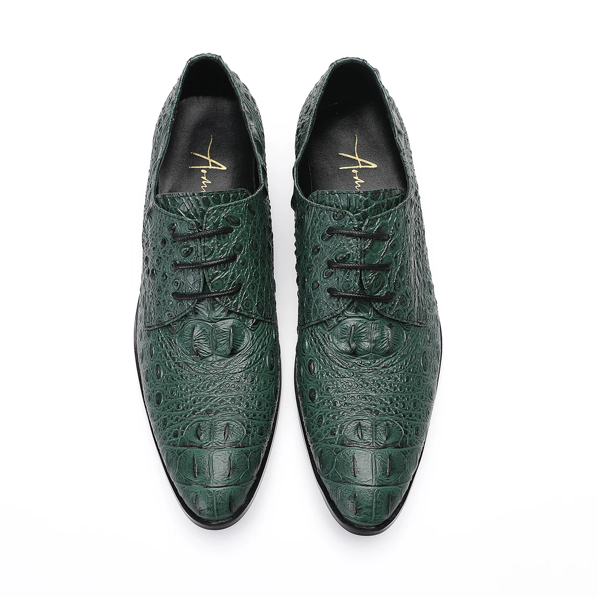 Crocodile Pattern zapatos hombre mens dress shoes Oxfords Lace Up wedding loafers italian leather Sapatos Masculinos