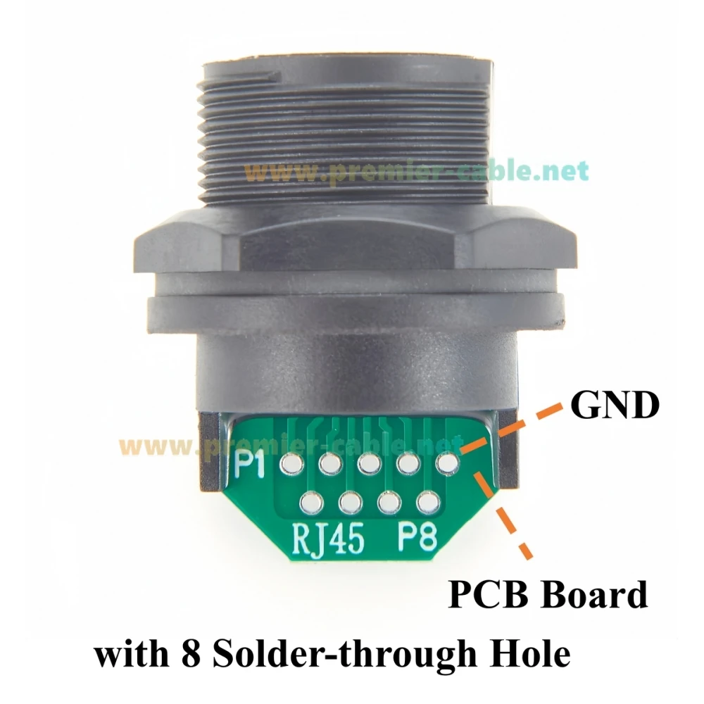 IP67 RJ45 Flush Panel Mount Connector With PCB Board Quick Release Gigabit Cat5e Ethernet Bulkhead Feedthru RJ45 Female Socket