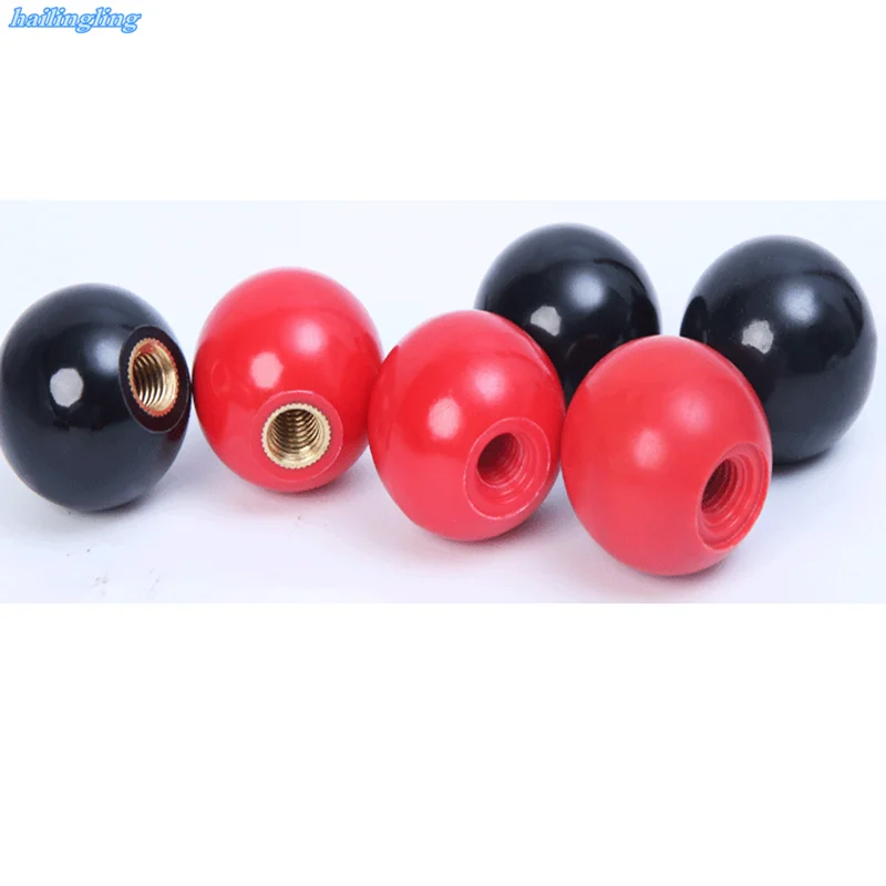 1piece M6-M12 Manual Tightening Bakelite Brass Iron  Core Handle  Ball Machine Tool Wheel Flashlight Wooden Operating Rod Joint