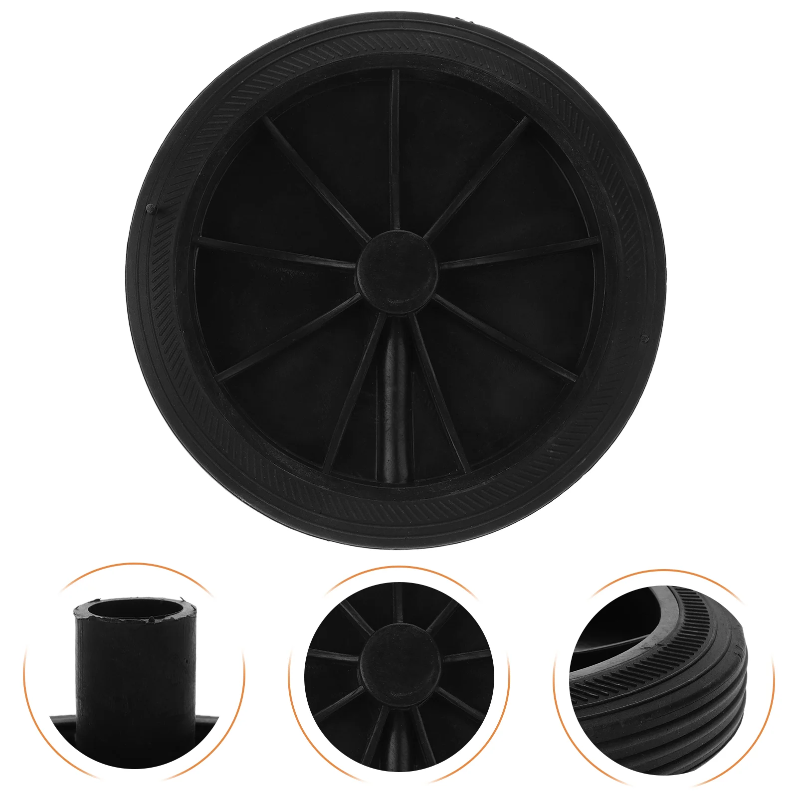 

2 Pcs Replacement Wheels Trash Can Accessories Garbage Bin Cover Black Wheeled Pulley