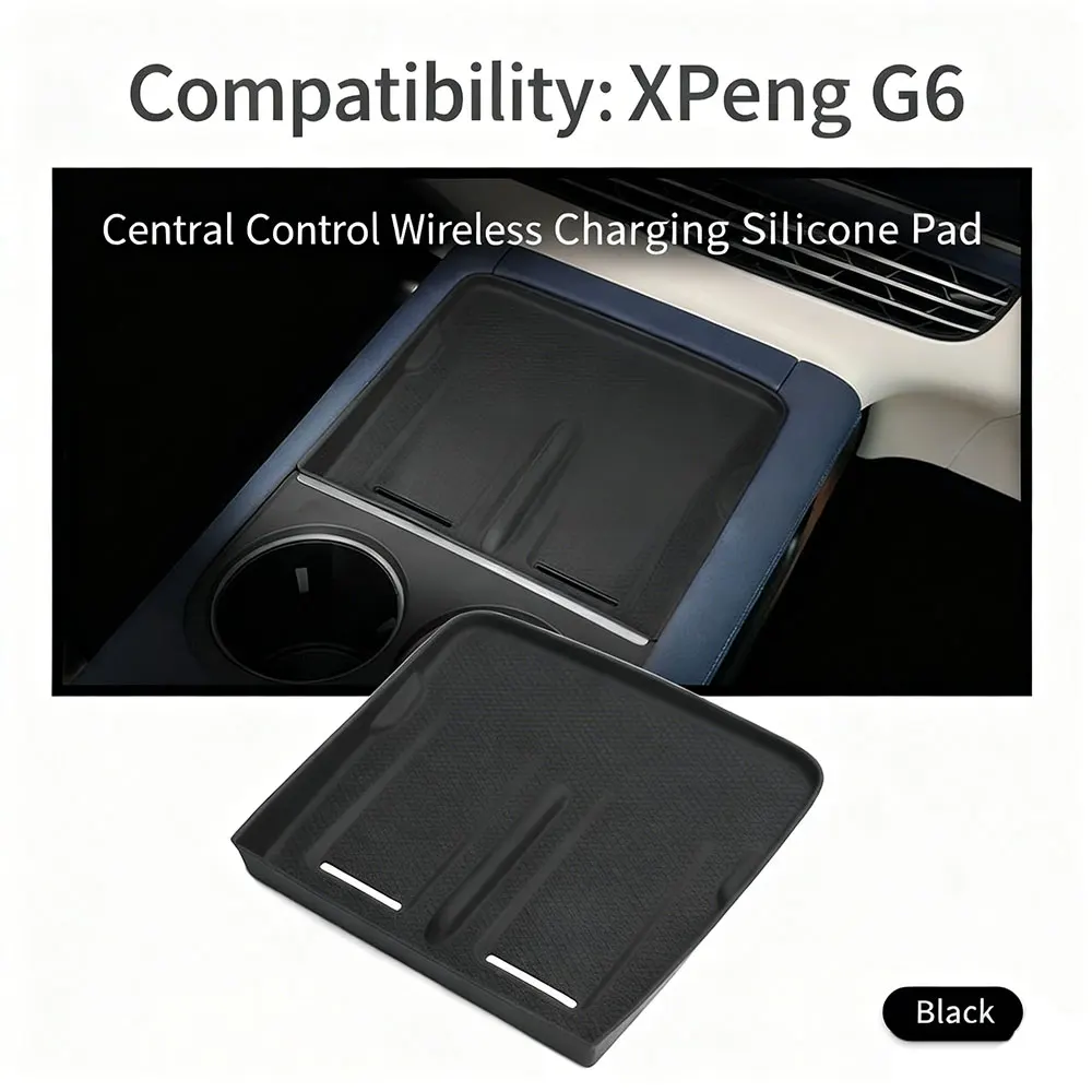 

For Xpeng G6 2023 2024 2025 Car Center Wireless Charging Silicone Pad Storage Non-slip Mat Auto Interior Accessories