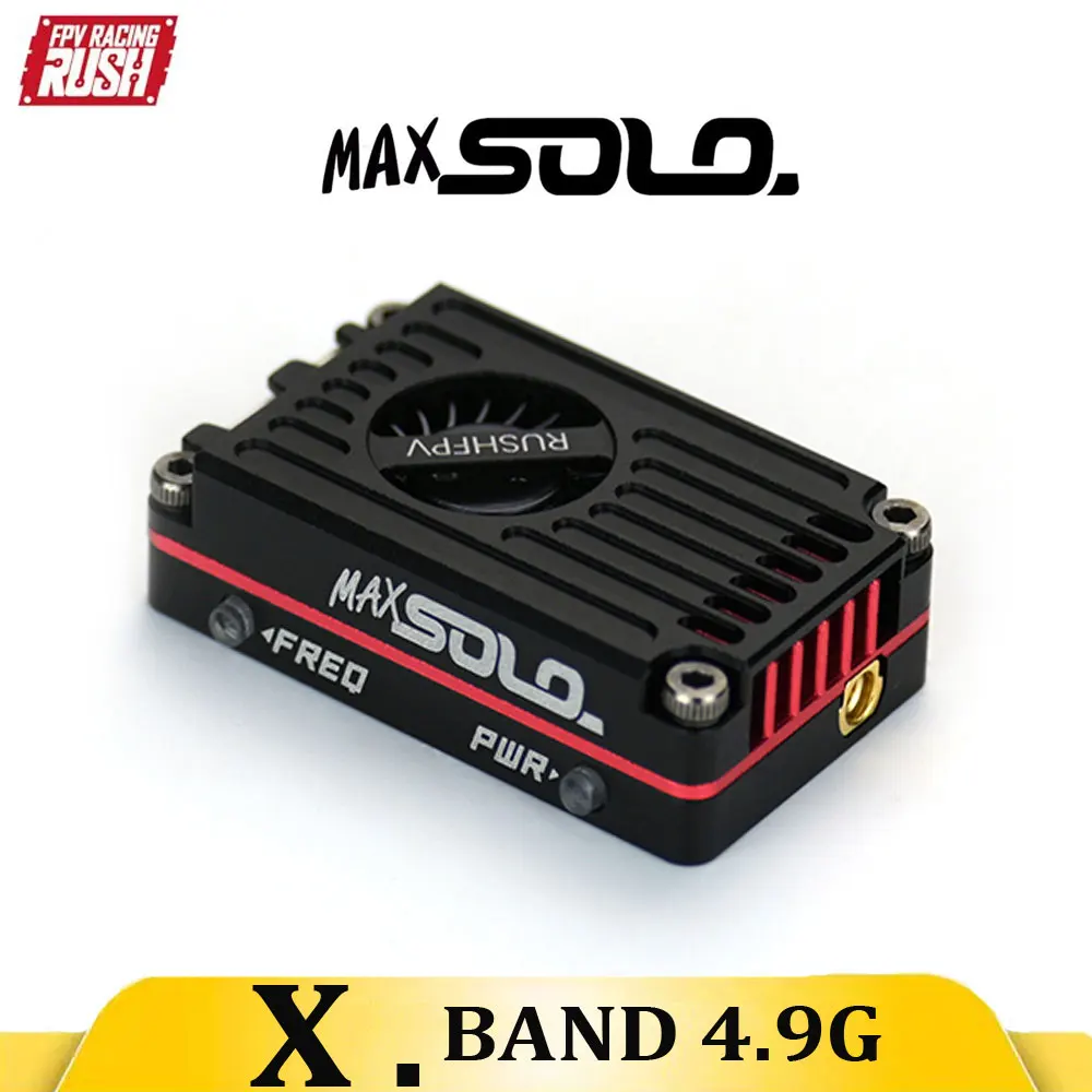 RUSHFPV MAX SOLO XBAND 4.9G 2.5W 8CH Transmitter VTX 4.9Ghz CNC Shell Built-In Cooling Fan For RC FPV Range Racing Drone