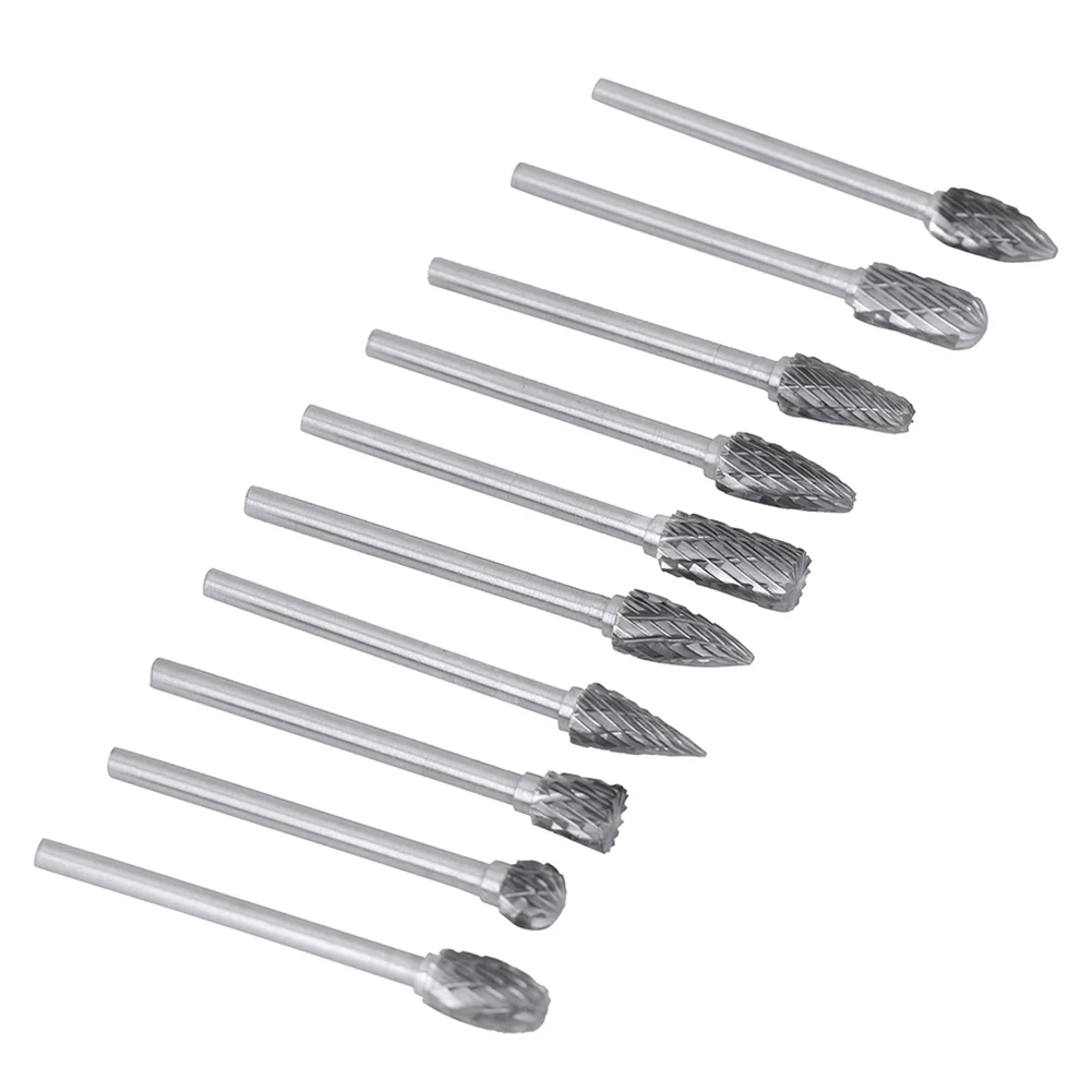 

Carving Bit Rotary Burr 3x6mm 45-50mm 6mm Double Cut Drill Silver 10 Pcs 3mm Shank High Quality Kits Replacement