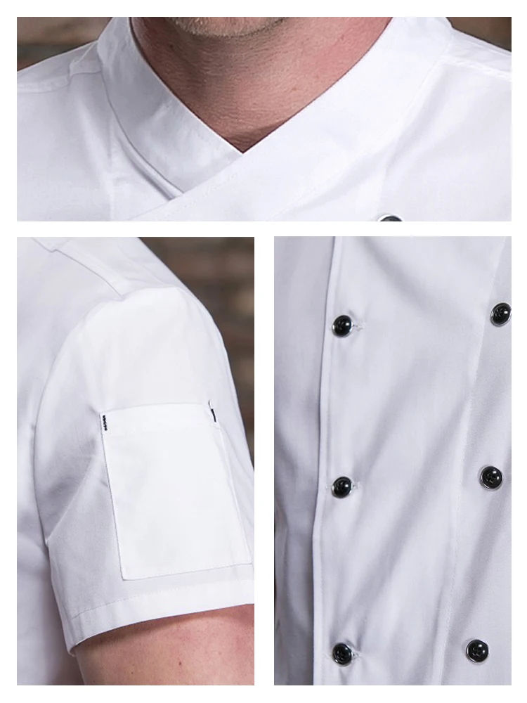 Cook's Clothes for Men Restaurant Chef Coat Work Clothes Kitchen Clothing Women's Kitchen Jacket Hotel Work Clothes