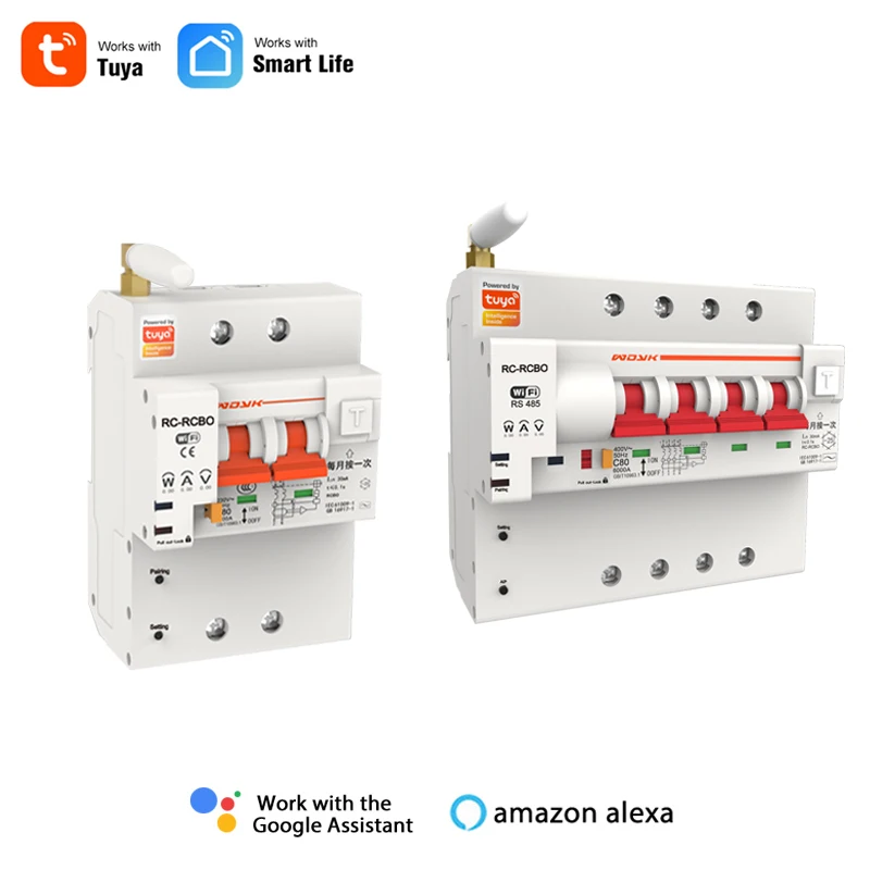 2P 4P Two Four Phase Din Rail WIFI Tuya Smart Life Energy Meter Leakage Protection Remote Read kWh Wattmeter,Alexa Voice Control 1 set anti theft lock for motorcycle waterproof remote control bike alarm 125db security protection anti theft alarm for motor