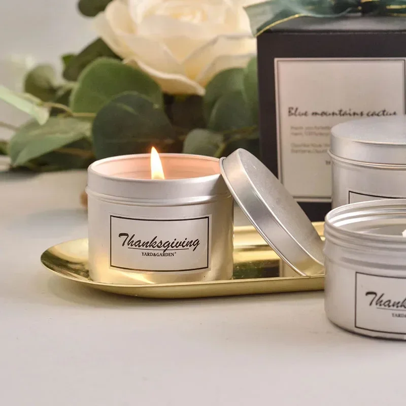 12Pcs 8oz Containers With Lids Round Candle Jars Metal Tin Box Cream Cosmetic Container Jewelry Organizer Kitchen Storage Box