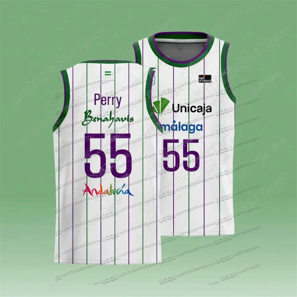 24_25 الوافدين الجدد سترة كرة السلة الإسبانية ملقة جيرسي جودة عالية سرعة تجفيف ممارسة المحملة الرجال التدريب في الهواء الطلق تانك القمم