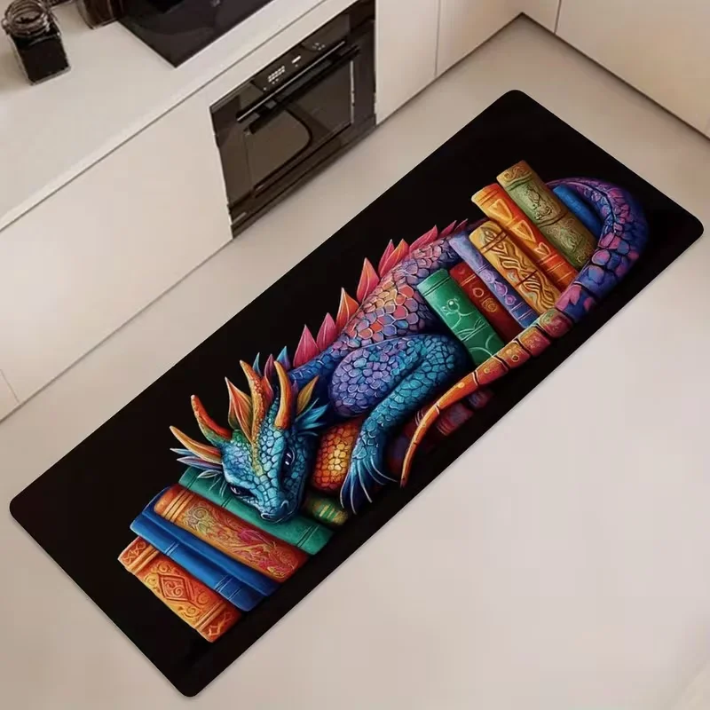 The Rectangular Design of The White Dragon Spring Decoration in High Flow Areas As Well As for Home Entrances Entrance Mats