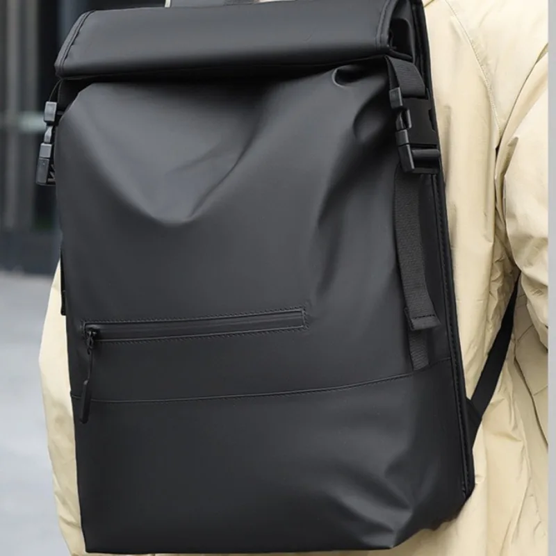 

Travel Water Resistant Roll Top Rucksack with Anti-Theft Pocket Men‘s Laptop Backpack Business