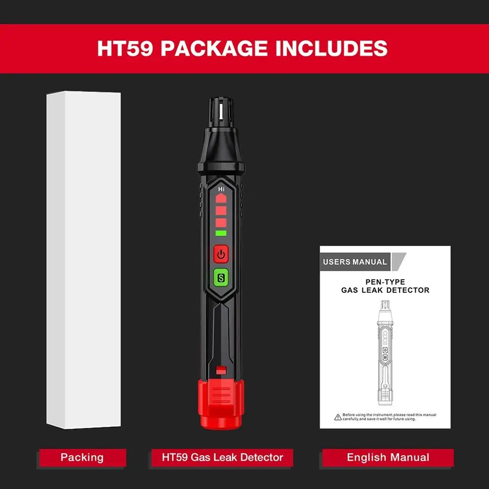 HABOTEST HT59 HT60 HT61 Gasleckdetektor, Detektor für brennbare Gase, Ton- und Bildschirmalarm, Mini-Gasdetektor für natürliches Methan – Detail 12